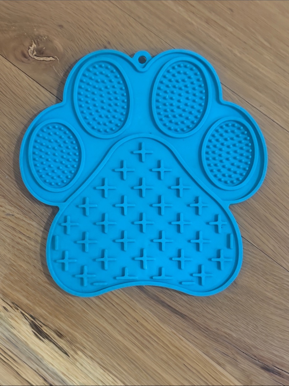 Blue Paw-Shaped Silicone Treat Mat